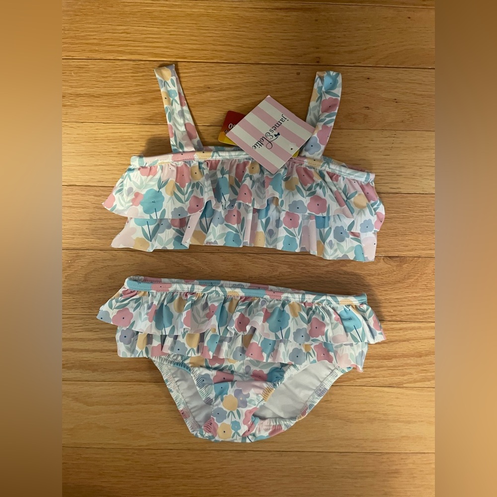 NWT James and Lottie cristin two piece girls’ swimsuit in vintage floral